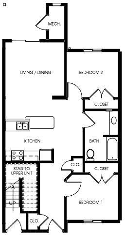 Room in Lower 2Br Floor Plan 1